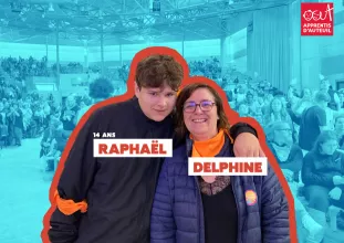 Raphaël et sa maman Delphine