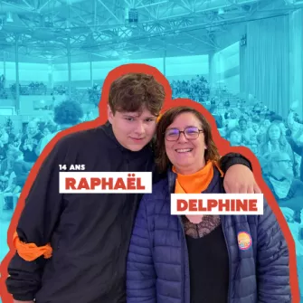 Raphaël et sa maman Delphine